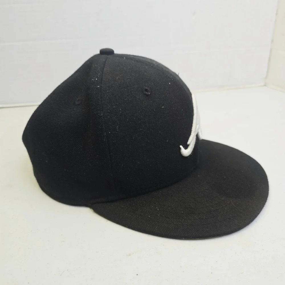 New Era Men's Atlanta Braves 59FIFTY Fitted Hat 7 3/8 Black White Logo Cap U3